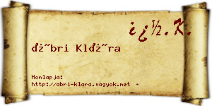 Ábri Klára névjegykártya
