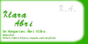 klara abri business card